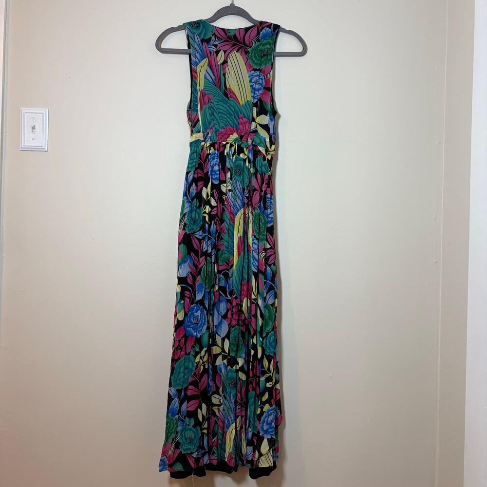 Maeve Anthropologie Boardwalk Maxi Dress 4P Floral Tropical Vacation Resort - Picture 4 of 13